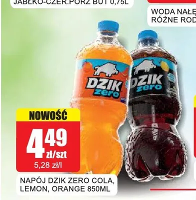 Napój Dzik Zero Orange promocja w Bingo
