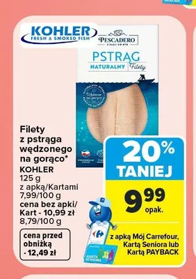 Filety z pstrąga wędzonego na gorąco Pescadero promocja w Carrefour Market