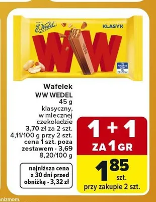 Wafelek WW Wedel klasyczny promocja w Carrefour Express