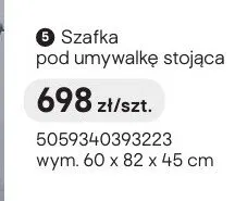 Szafka pod umywalkę stojąca promocja w Castorama