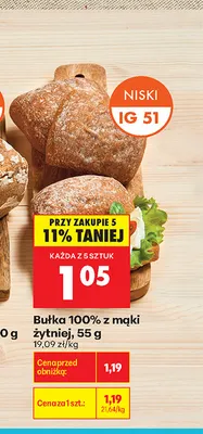 Bułka 100% z mąki żytniej promocja w Biedronka