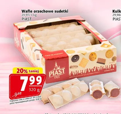 Wafle orzechowe sudetki Piast promocja w Prim Market