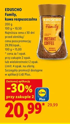 Kawa rozpuszczalna Eduscho Family promocja w Lidl