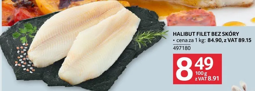 Halibut filet bez skóry promocja w Selgros
