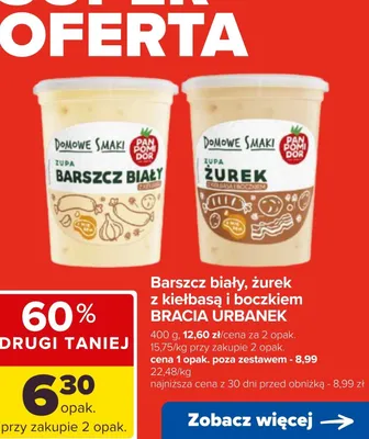 Zupa żurek z kiełbasą i boczkiem promocja w Carrefour
