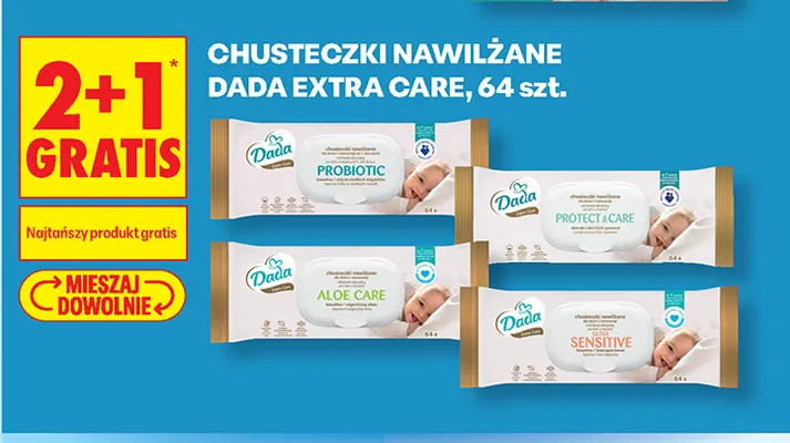 Chusteczki nawilżane Dada Extra Care Probiotic promocja w Biedronka