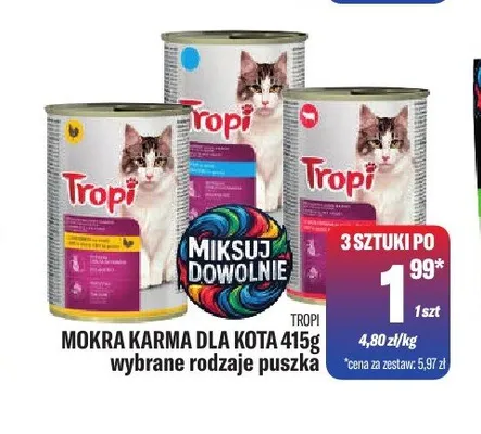 Mokra karma dla kota Tropi promocja w Tomi Markt