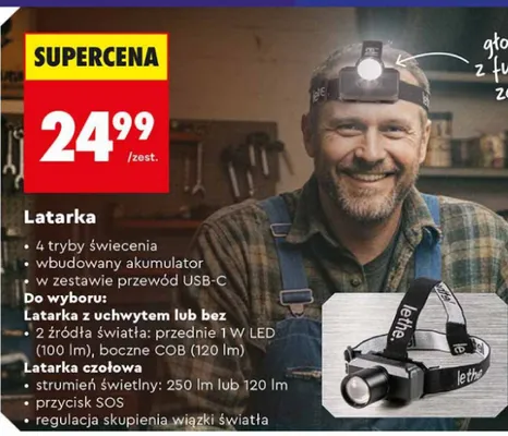 Latarka czołowa promocja w Biedronka