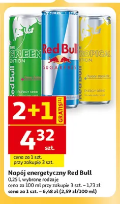 Napój energetyczny Red Bull The Tropical Edition promocja w Auchan