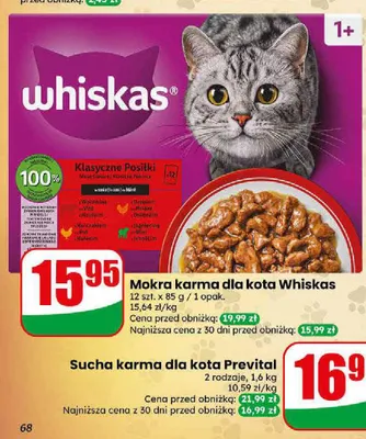 Mokra karma dla kota Whiskas Klasyczne Posiłki 12-pak promocja w Dino