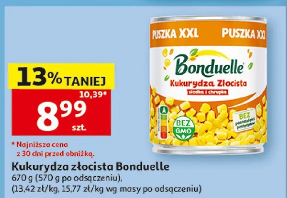 Kukurydza złocista Bonduelle Puszka XXL promocja w Auchan