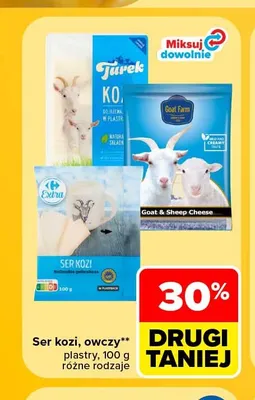 Ser kozi w plastrach Turek Kozia promocja w Carrefour