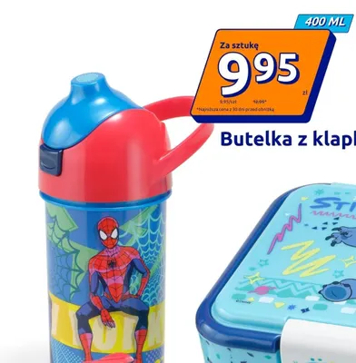 Butelka z klapką 400 ml promocja w Action