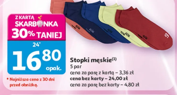 Stopki męskie Inextenso 5-pak promocja w Auchan