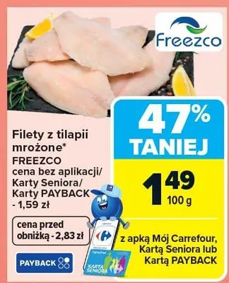 Filety z tilapii mrożone promocja w Carrefour Market