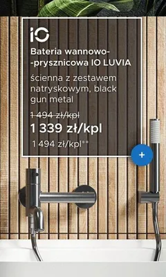 Bateria wannowo-prysznicowa ścienna IO LUVIA promocja w Blu Salony Łazienek