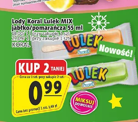 Lody Koral Lulek jabłko promocja w Prim Market