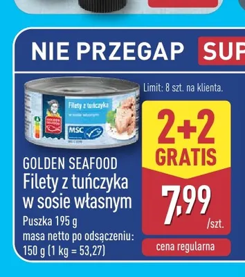 Filety z tuńczyka w sosie własnym Golden Seafood promocja w Aldi