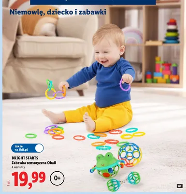 Zabawka sensoryczna Oball Bright Starts promocja w Lidl