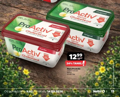 Margaryna ProActiv (różne rodzaje) promocja w Netto