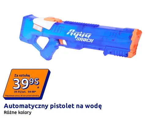 Automatyczny pistolet na wodę Aqua Shock promocja w Action