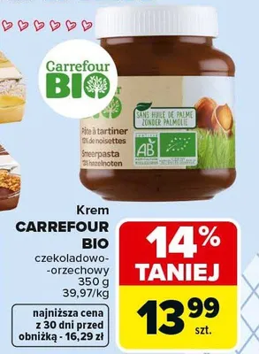 Krem Bio czekoladowo-orzechowy promocja w Carrefour