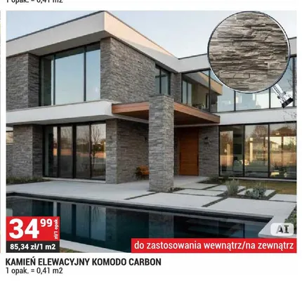 Kamień elewacyjny Komodo Carbon promocja w Merkury Market