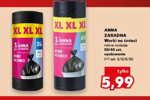Worki na śmieci 35 l Anna Zaradna promocja w Kaufland