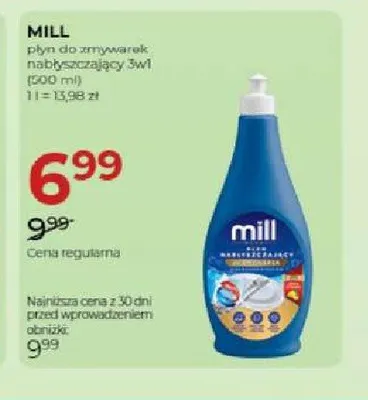 Płyn do zmywarek nabłyszczający 3w1 Mill promocja w Drogerie Jawa