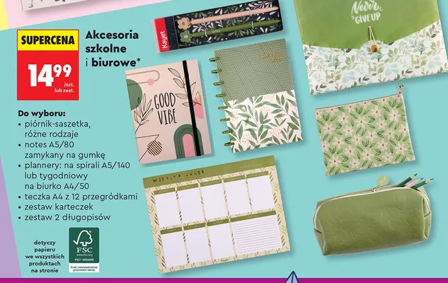 Akcesoria szkolne i biurowe promocja w Biedronka