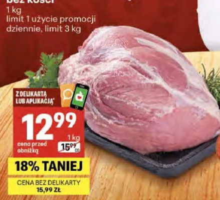 Łopatka wieprzowa bez kości promocja w Delikatesy Centrum