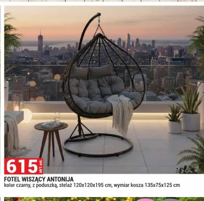 Fotel wiszący Antonija promocja w Merkury Market