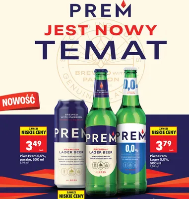 Piwo Premium Lager Beer 5,5% puszka promocja w Biedronka
