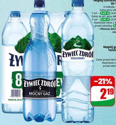 Woda źródlana 3 rodzaje promocja w Dino