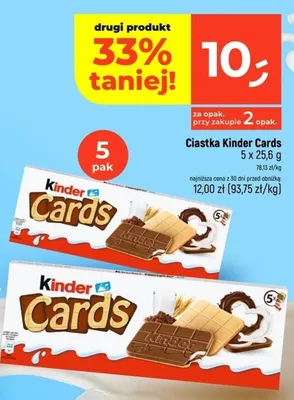 Ciastka Kinder Cards promocja w Dealz