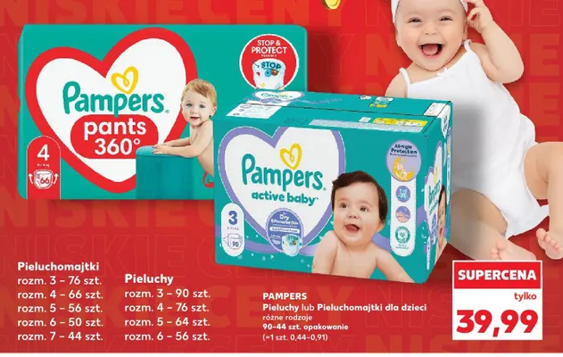 Pieluchy lub pieluchomajtki dla dzieci różne rodzaje promocja w Kaufland