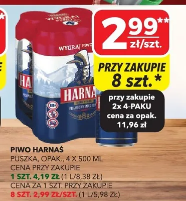 Piwo puszka, opak. promocja w Top Market