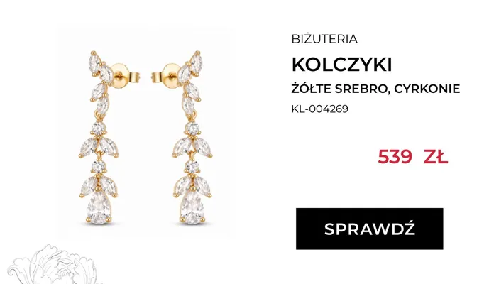 Kolczyki Briju żółte srebro cyrkonie KL-004269 promocja w Briju