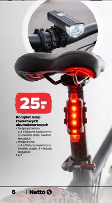 Komplet lamp rowerowych akumulatorowych promocja w Netto