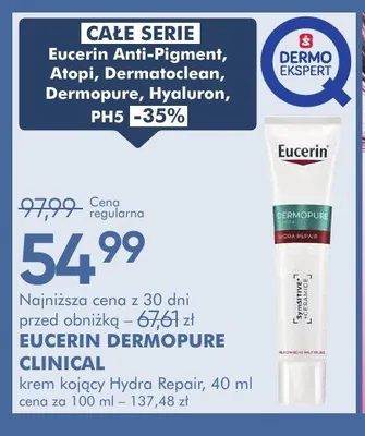 Krem kojący Hydra Repair EUCERIN DERMOPURE CLINICAL 40ml promocja w Super-Pharm