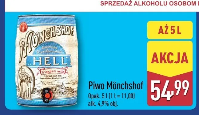 Piwo Mönchshof promocja w Aldi