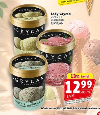 Lody Grycan pistacja promocja w Prim Market