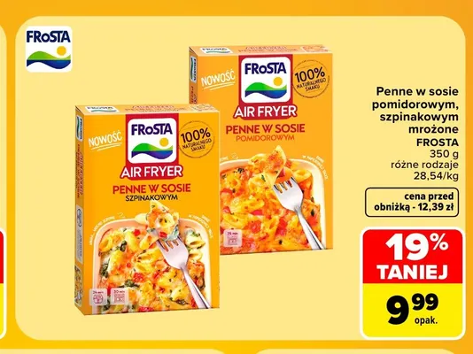 Danie mrożone Penne w sosie szpinakowym Frosta Air Fryer promocja w Carrefour