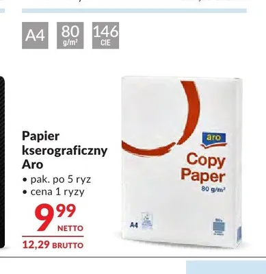 Papier kserograficzny Aro A4 80 g/m2 promocja w Makro