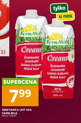 Śmietanka UHT 30% promocja w Stokrotka