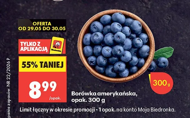 Borówka amerykańska promocja w Biedronka