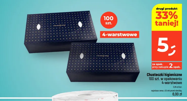 Chusteczki higieniczne clean@ang 4-warstwowe promocja w Dealz
