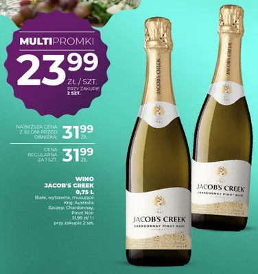 Wino musujące Jacob's Creek Chardonnay Pinot Noir promocja w Duży Ben