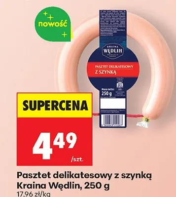 Pasztet delikatesowy z szynką Kraina Wędlin promocja w Biedronka