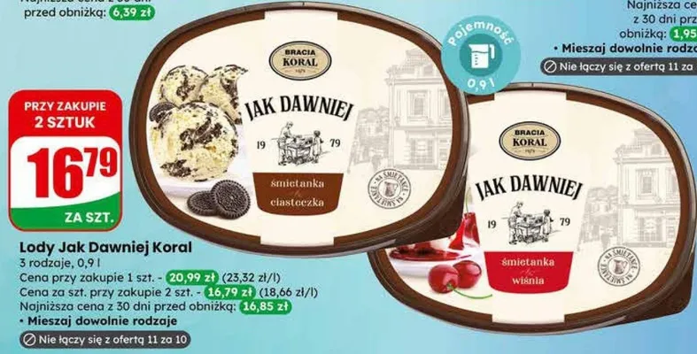 Lody Jak Dawniej śmietanka ciasteczka  promocja w Dino